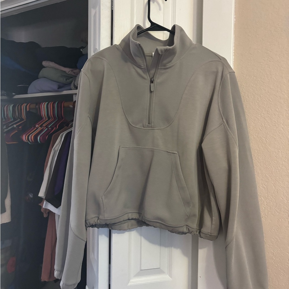 Lululemon Athletica Taupe Quarter-Zip Top